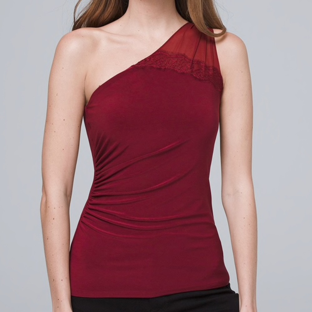 EXQUISITE BRAND NEW TAG ON GORGEOUS LACE DETAILED ONE-SHOULDER TOP!